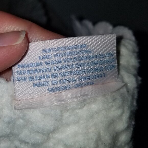 Mon Lapin Pink Hearts Fleece Baby Blanket Lovey White Sherpa Scalloped Edges - Picture 5 of 8